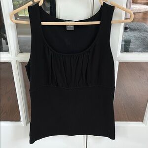 Ann Taylor Black Fitted Ruched Tank Top🌿